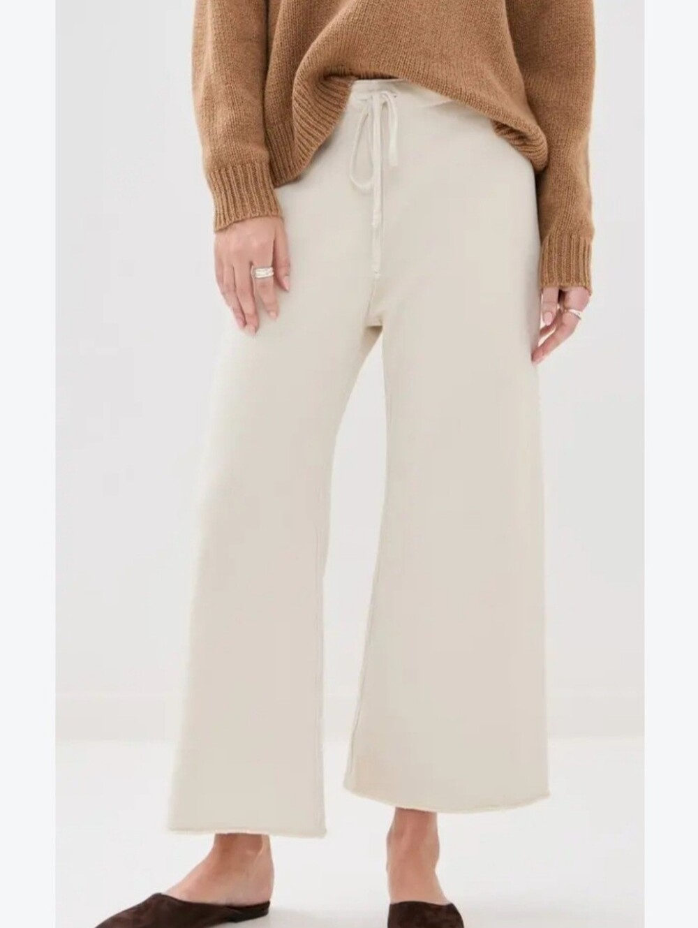 Nili Lotan Kiki Sweatpant Wide Leg Sweatpant in Desert Sand / Beige Small